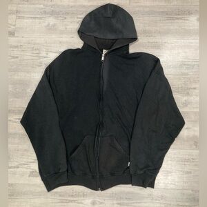 Russel Athletics Black Zip Up Hoodie - Fits like an XL